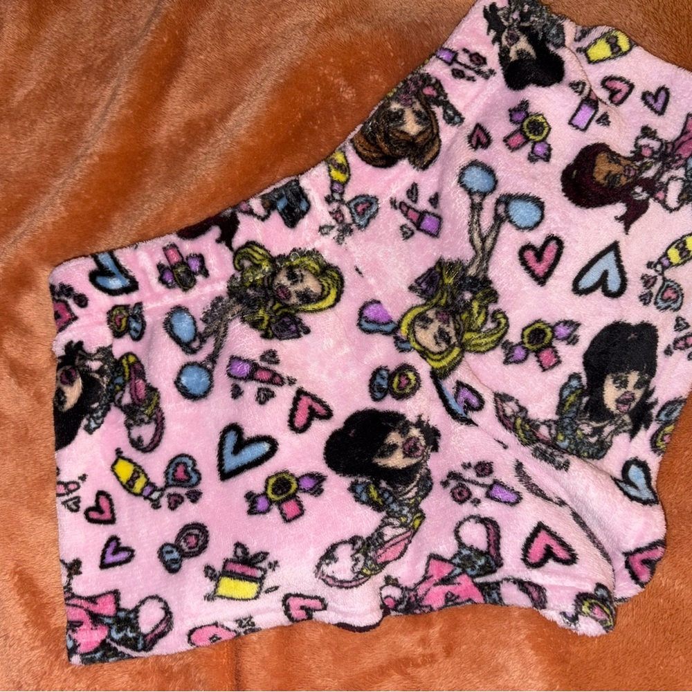 Kids Cartoon Print Pink Shorts